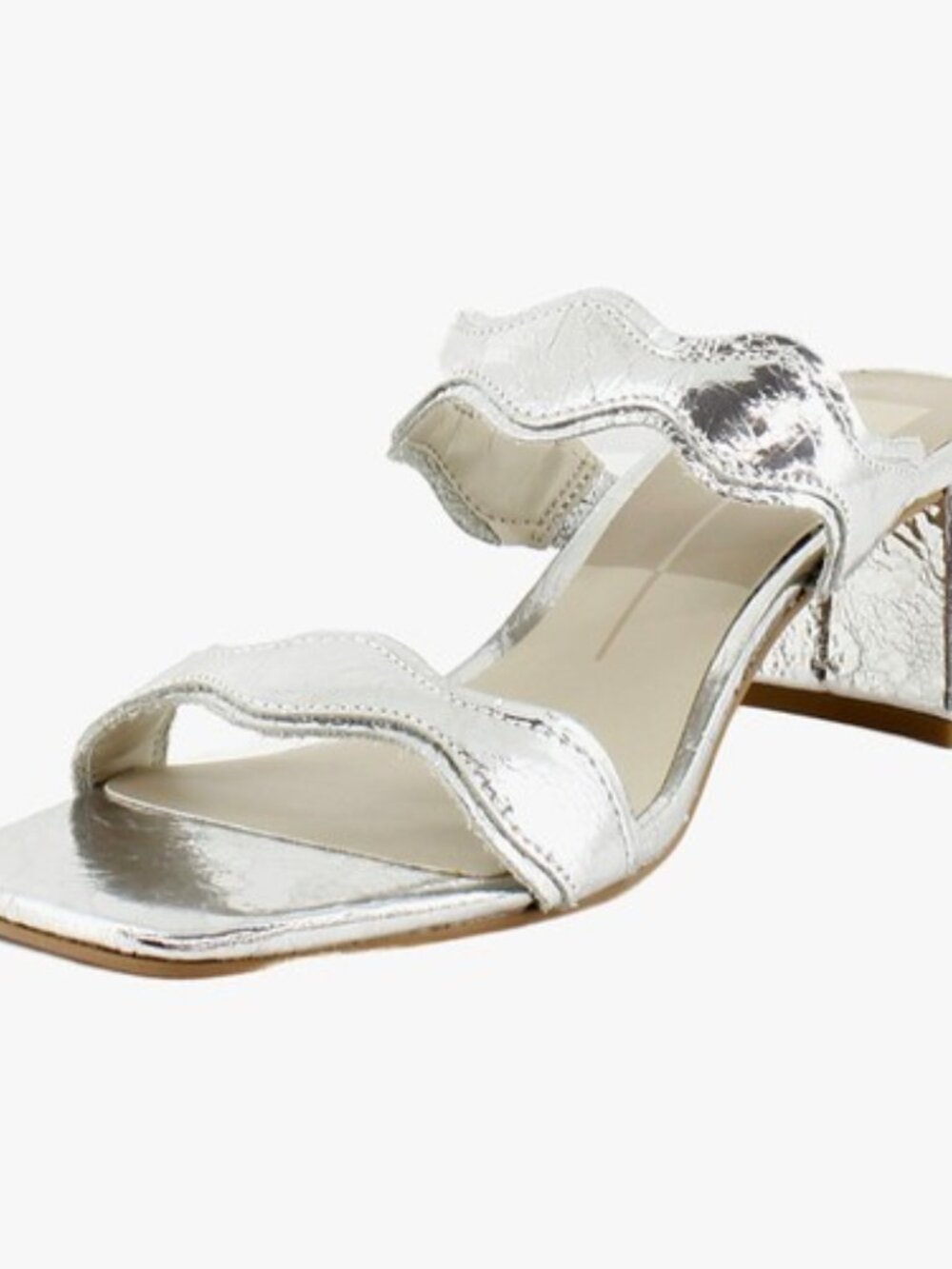 Dolce Vita Ilva Mid Slide Sandal in Silver Distressed